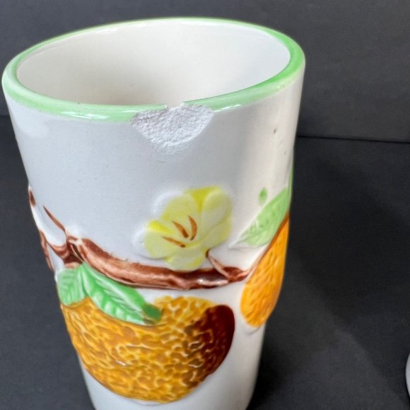 Vtg Napco Napcoware Good Morning Orange Juice Set Pitcher 6 Tumblers 50s Kitsch - Picture 9 of 14